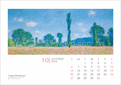 LTK02油畫典藏三角桌曆內頁圖