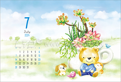 LTV16快樂的熊(中)三角桌曆內頁圖