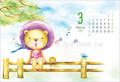 LTV16快樂的熊(中)三角桌曆內頁圖
