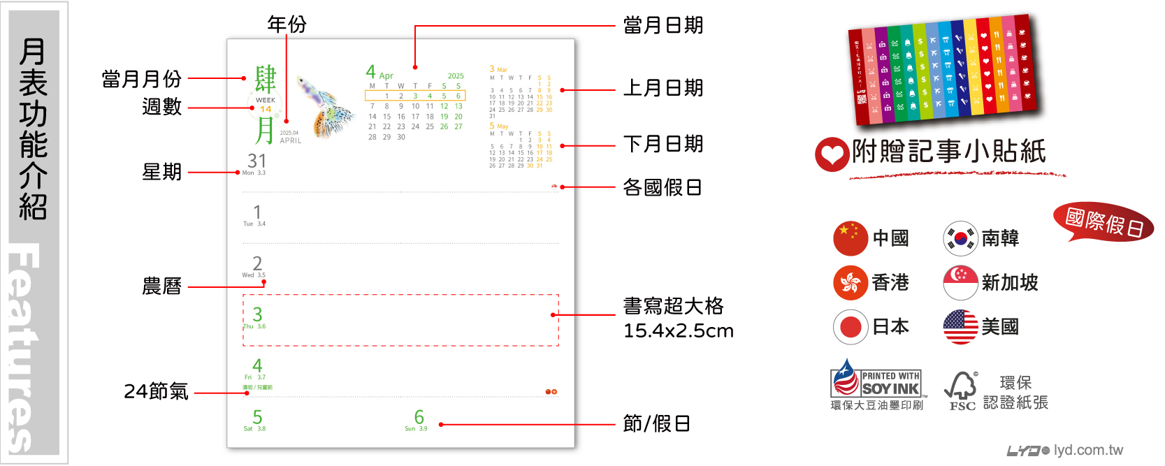 月表功能介紹