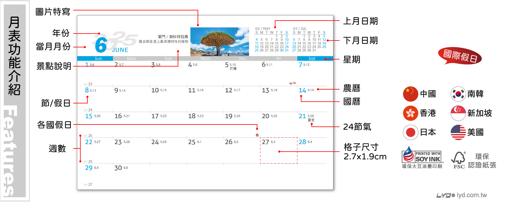 月表功能介紹