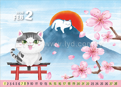 LTM08卡美拉-貓慶典(大)便利貼(橫式)三角桌曆內頁圖